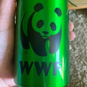 WWF 16oz Panda Tumbler Cup Green Aluminum Thermos World Wildlife Foundation WWE